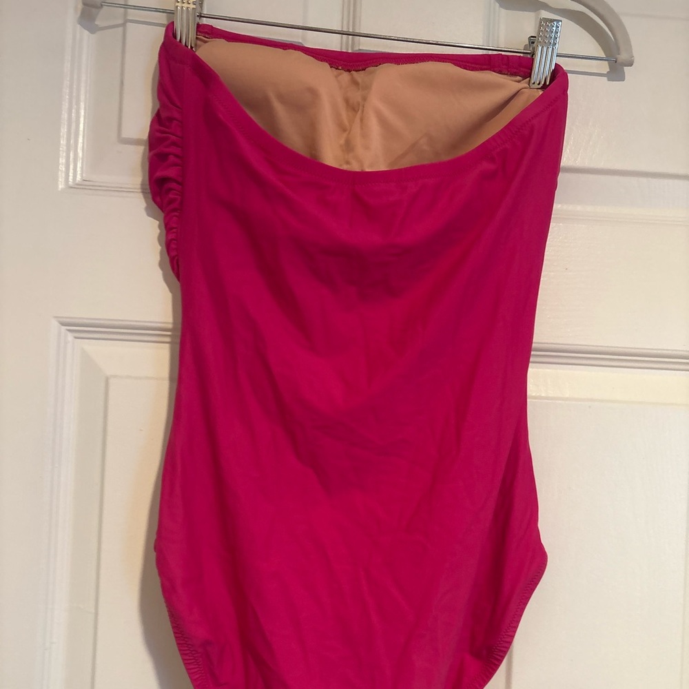 JCREW ruched bandeau one piece - Picture 2 of 7